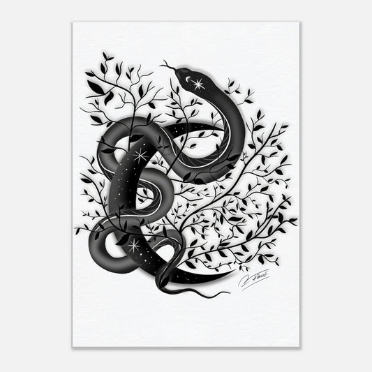 Canvas Snake Moon, Wall Art Front